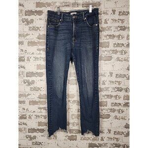 Good American Jeans Good Legs Womens 8/29 Skinny High Waist Blue Stretch Raw Hem